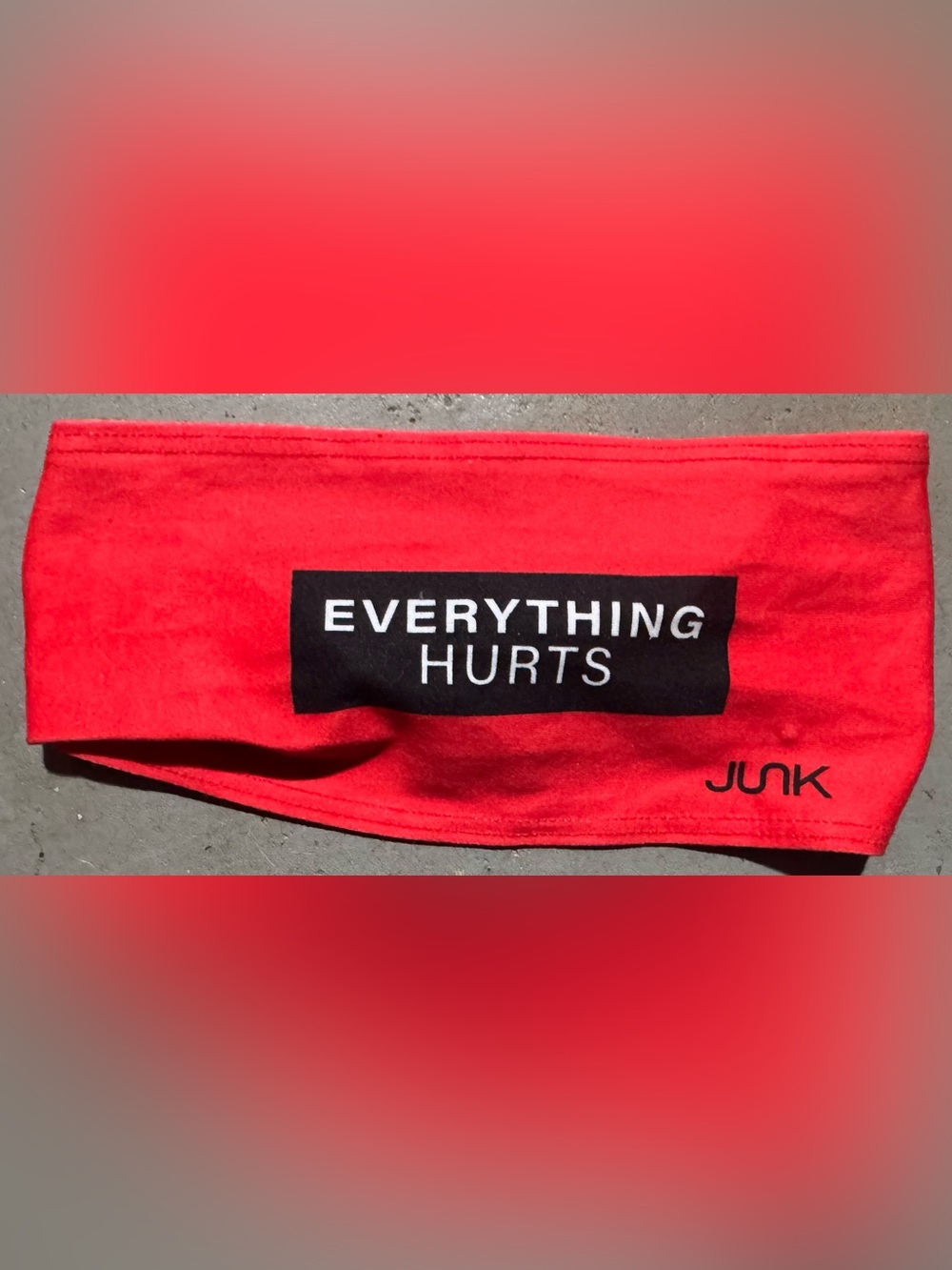 JUNK Red 'Everything Hurts' Performance Headband